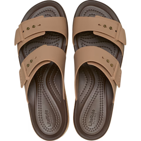 Crocs Women's Brooklyn Cork Buckle Wedges Platform Sandals